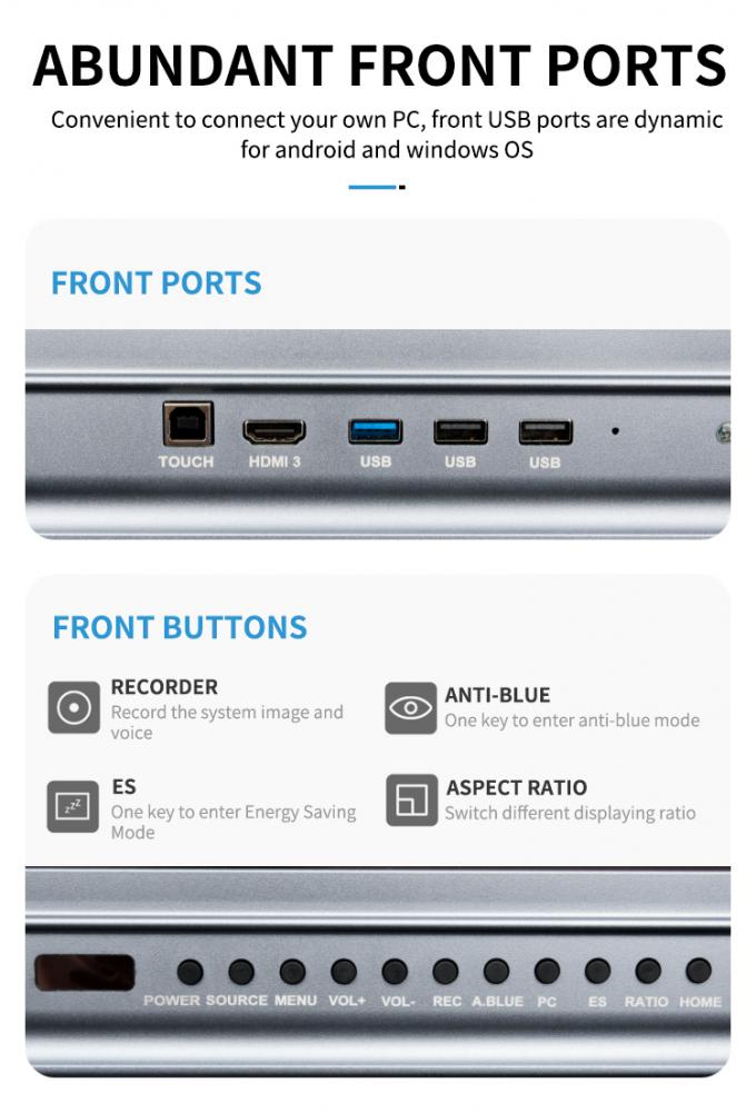 আইবোর্ড নতুন পণ্য 98 " 4 কে স্মার্ট ডিসপ্লে ইন্টারেক্টিভ ফ্ল্যাট প্যানেল ডিসপ্লে মিটিং রুমের জন্য বড় আকারের টাচ স্ক্রিন মনিটর 7