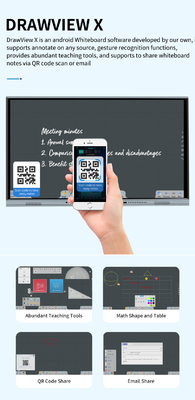 iBoard 65 টাচ স্ক্রীন মনিটর ইন্টারেক্টিভ হোয়াইটবোর্ড ফর বিজনেস 16:9 কালো ফ্রেমের রঙ