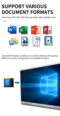 কারখানার পাইকারি টাচ স্ক্রিন ইন্টারেক্টিভ ফ্ল্যাট প্যানেল ডিসপ্লে, ইনফ্রারেড টাচ এবং ইন্টারনেট নেটওয়ার্কের মাধ্যমে রিমোট আপগ্রেড সহ ইন্টারেক্টিভ হোয়াইটবোর্ড টাচ স্ক্রিন টিভি মনিটর