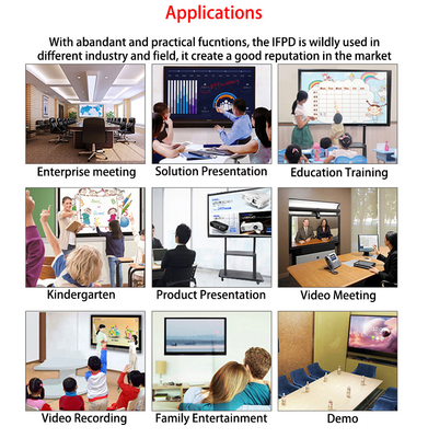 6.5ms iBoard ইন্টারেক্টিভ হোয়াইটবোর্ড 65ইঞ্চি ওয়াল মাউন্ট করা টাচ ডিসপ্লে 4mm টেম্পারড গ্লাস