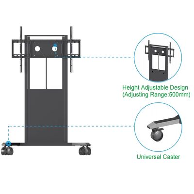 ইন্টারেক্টিভ হোয়াইটবোর্ড টিভি স্ট্যান্ড 65/75/86 ইঞ্চি জন্য মেঝে স্ট্যান্ড