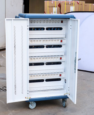 সিই এসি চার্জিং ডিসি চার্জিং এবং ইউএসবি টাইপ-এ টাইপ-সি ভল্ট স্টোরেজ আইপ্যাড চার্জিং কার্ট মোবাইল চার্জিং ক্যাবিনেট সহ চাকা