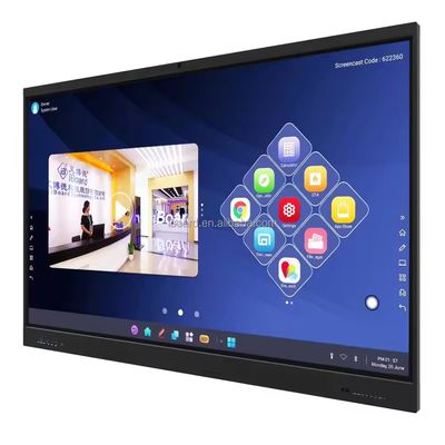 iBoard 4K 75 ইঞ্চি ইন্টারেক্টিভ ফ্ল্যাট প্যানেল ডিজিটাল স্মার্ট হোয়াইটবোর্ড ইন্টারেক্টিভ টাচ স্ক্রিন ইডিএলএ মিটিং স্কুল শিক্ষার জন্য