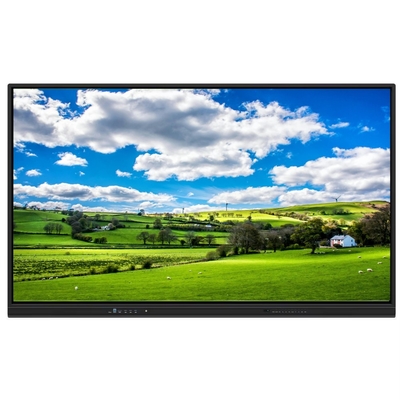 4K রেজোলিউশন ইন্টারেক্টিভ ফ্ল্যাট প্যানেল 350 উজ্জ্বলতা উচ্চ উজ্জ্বলতা এবং 15W * 2 স্পিকার অ্যান্ড্রয়েড 13 ইন্টারেক্টিভ হোয়াইটবোর্ড স্কুল শিক্ষা এবং সভা জন্য
