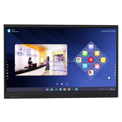 iBoard 65 ইঞ্চি 4 কে এলসিডি ইন্টারেক্টিভ বোর্ড ডিজিটাল ফ্ল্যাট প্যানেল স্মার্ট টাচ স্ক্রিন কনফারেন্স ক্লাসরুমের জন্য