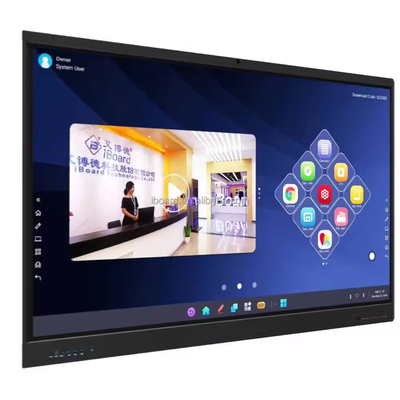 iBoard 65 ইঞ্চি 4 কে এলসিডি ইন্টারেক্টিভ বোর্ড ডিজিটাল ফ্ল্যাট প্যানেল স্মার্ট টাচ স্ক্রিন কনফারেন্স ক্লাসরুমের জন্য