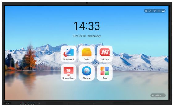 Factory Direct IBoard TE-QS Series Android 14 8+128G Interactive Flat Panel Display All In One Windows System Optional Wireless Screen Projection Interactive Whiteboard For Office Conference Meeting