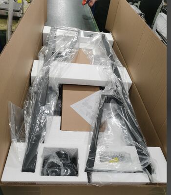 65"-100" ডিসপ্লেগুলির জন্য উচ্চতা সামঞ্জস্যযোগ্য মোবাইল টিভি কার্ট স্ট্যান্ড