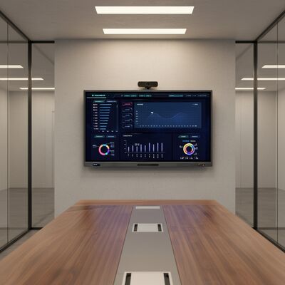 98 ইঞ্চি ইন্টারেক্টিভ ফ্ল্যাট প্যানেল 4K ইউএইচডি রেজোলিউশন অ্যান্ড্রয়েড 9.0 এবং উন্নত সহযোগিতার জন্য অন্তর্নির্মিত 2 এক্স 10W স্পিকার সহ