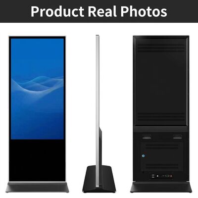 43 ইঞ্চি কালো ডিসপ্লে মোড ডিজিটাল সাইন ইন রিমোট কন্টেন্ট ম্যানেজমেন্ট এবং উন্নত বিজ্ঞাপন প্রদর্শনের জন্য কাস্টমাইজড স্ক্রিন আকার সহ