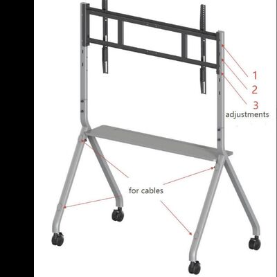 ইন্টারেক্টিভ ডিসপ্লের জন্য মোবাইল স্ট্যান্ড মোবাইল টিভি কার্ট 65-86 ইঞ্চি আকারের জন্য স্মার্ট টিভি ফিট করে