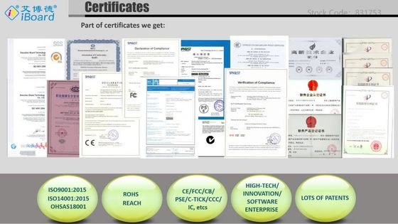 ইন্টারেক্টিভ স্মার্ট বোর্ড, 4K রেজোলিউশন সহ, 20-পয়েন্ট টাচ স্ক্রিন, 55-110 ইঞ্চি ডিজিটাল ফ্ল্যাট প্যানেল স্ক্রিনের জন্য