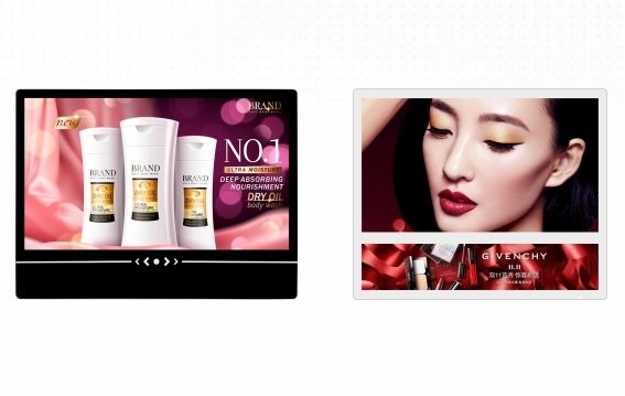 সুপারমার্কেট এয়ারপোর্ট হোটেলের জন্য অ্যান্ড্রয়েড / উইন্ডোজ ওএস ওয়াল মাউন্ট টচ স্ক্রিন সহ ডিজিটাল বিজ্ঞাপন মনিটর