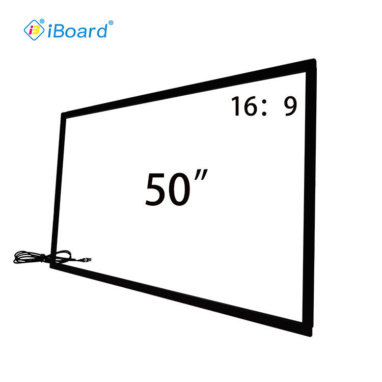 আইবোর্ড 32 " 43 " 50 " 55 " 65 " 75 " ইনফ্রারেড মাল্টি টাচ ওভারলে ফ্রেম টাচ স্ক্রিন মনিটরের জন্য ইউএসবি সংযোগ