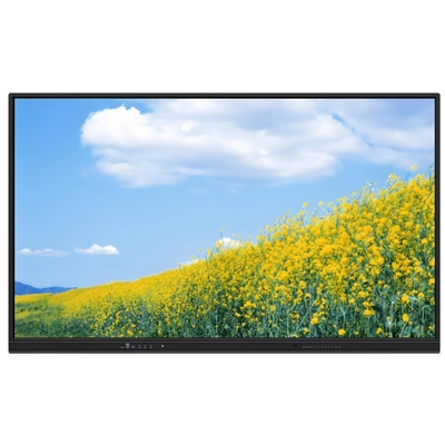 4K রেজোলিউশন ইন্টারেক্টিভ ফ্ল্যাট প্যানেল 350 উজ্জ্বলতা উচ্চ উজ্জ্বলতা এবং 15W * 2 স্পিকার অ্যান্ড্রয়েড 13 ইন্টারেক্টিভ হোয়াইটবোর্ড স্কুল শিক্ষা এবং সভা জন্য