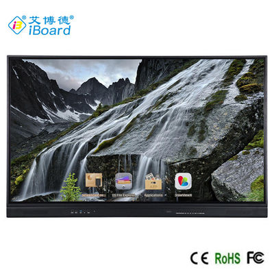 65 ইঞ্চি LED ইন্টারেক্টিভ হোয়াইটবোর্ড, অ্যান্ড্রয়েড 9 স্মার্ট ফ্ল্যাট প্যানেল 10/20 টাচ পয়েন্ট ইনফ্রারেড কালো রঙ